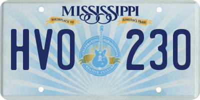 MS license plate HVO230