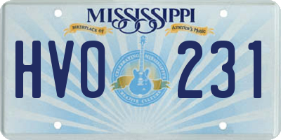 MS license plate HVO231
