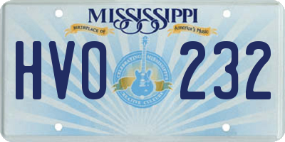 MS license plate HVO232