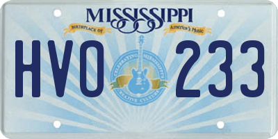MS license plate HVO233