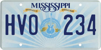 MS license plate HVO234