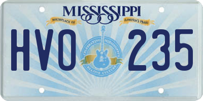 MS license plate HVO235