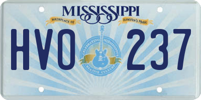 MS license plate HVO237
