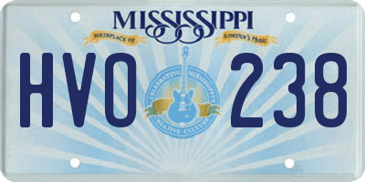 MS license plate HVO238