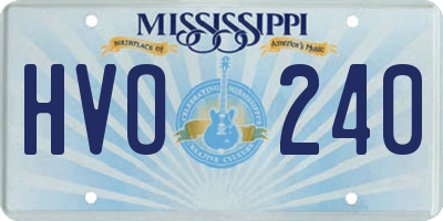 MS license plate HVO240