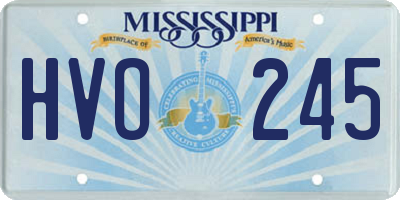 MS license plate HVO245