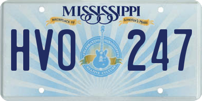 MS license plate HVO247