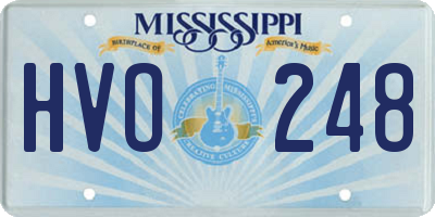 MS license plate HVO248