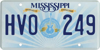 MS license plate HVO249