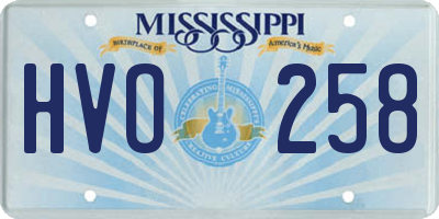 MS license plate HVO258