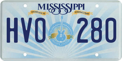 MS license plate HVO280
