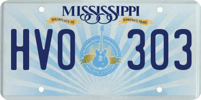 MS license plate HVO303