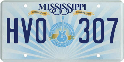 MS license plate HVO307