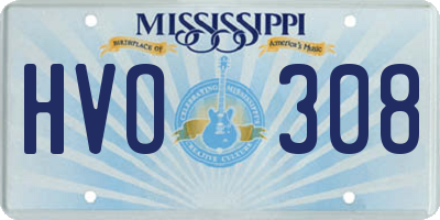 MS license plate HVO308