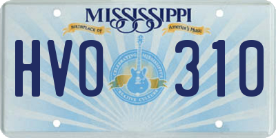 MS license plate HVO310