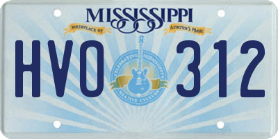 MS license plate HVO312