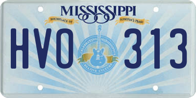 MS license plate HVO313