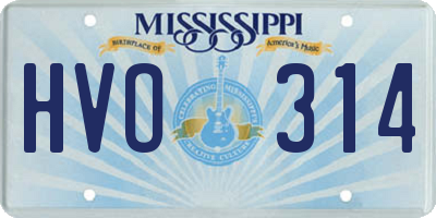 MS license plate HVO314