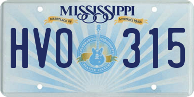 MS license plate HVO315