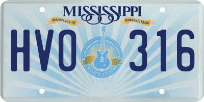 MS license plate HVO316