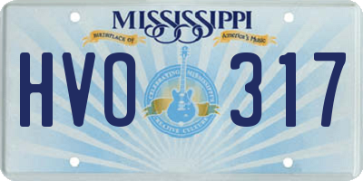 MS license plate HVO317