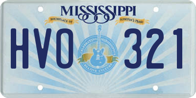 MS license plate HVO321