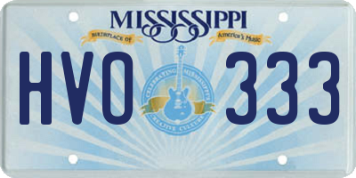 MS license plate HVO333