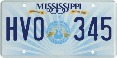 MS license plate HVO345