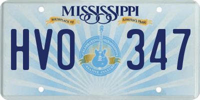 MS license plate HVO347