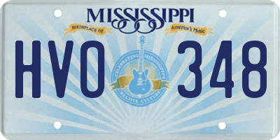 MS license plate HVO348
