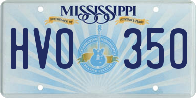 MS license plate HVO350