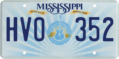 MS license plate HVO352