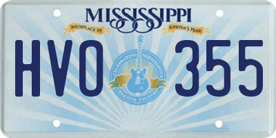 MS license plate HVO355