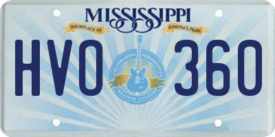 MS license plate HVO360