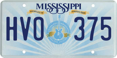 MS license plate HVO375