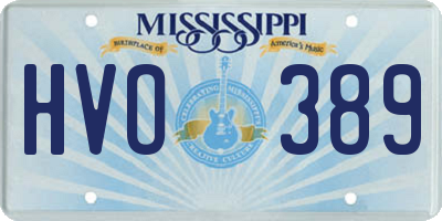 MS license plate HVO389