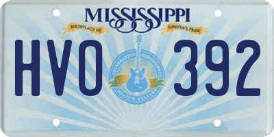 MS license plate HVO392