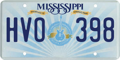 MS license plate HVO398