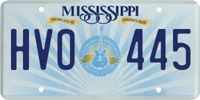MS license plate HVO445