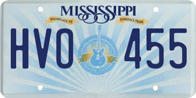 MS license plate HVO455