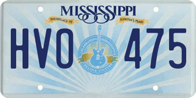 MS license plate HVO475