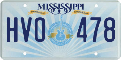 MS license plate HVO478
