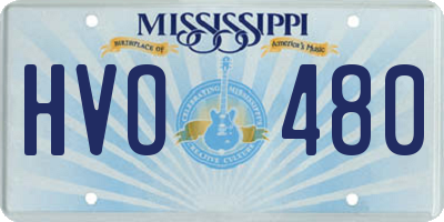 MS license plate HVO480