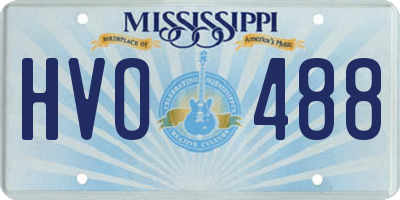 MS license plate HVO488