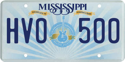 MS license plate HVO500