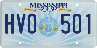 MS license plate HVO501