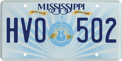 MS license plate HVO502
