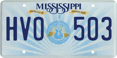 MS license plate HVO503