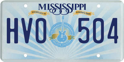 MS license plate HVO504
