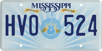 MS license plate HVO524